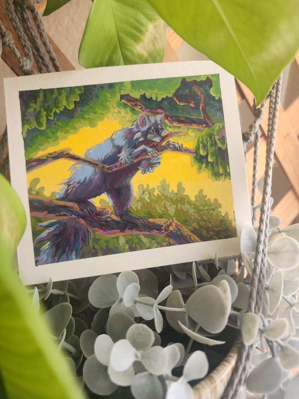 Racoon in Acrylic Gouache Original