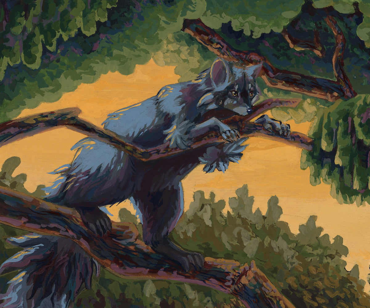 Racoon in Acrylic Gouache Original